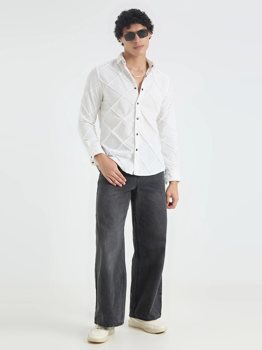 Snow White Textured Corduroy Shirt - Image 8