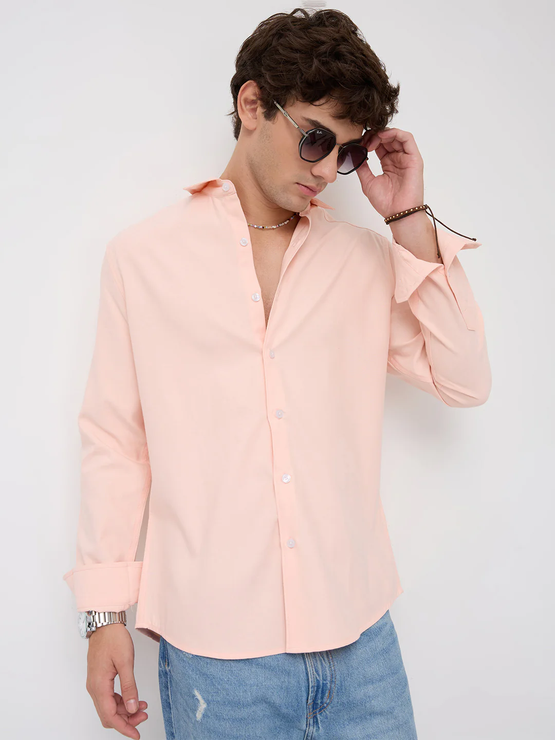 Soft Peach Smooth Finish Shirt - Image 2