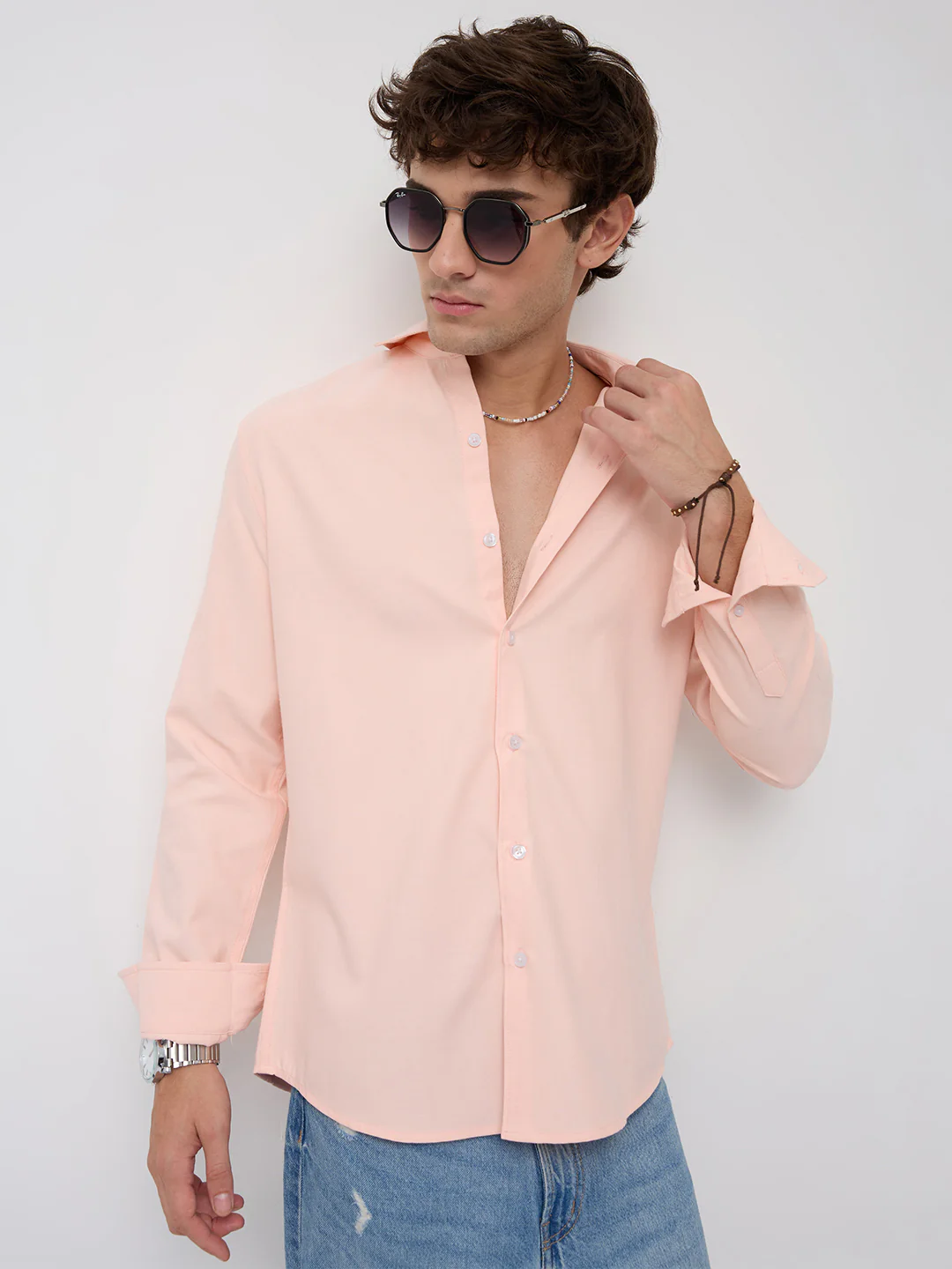 Soft Peach Smooth Finish Shirt - Image 4