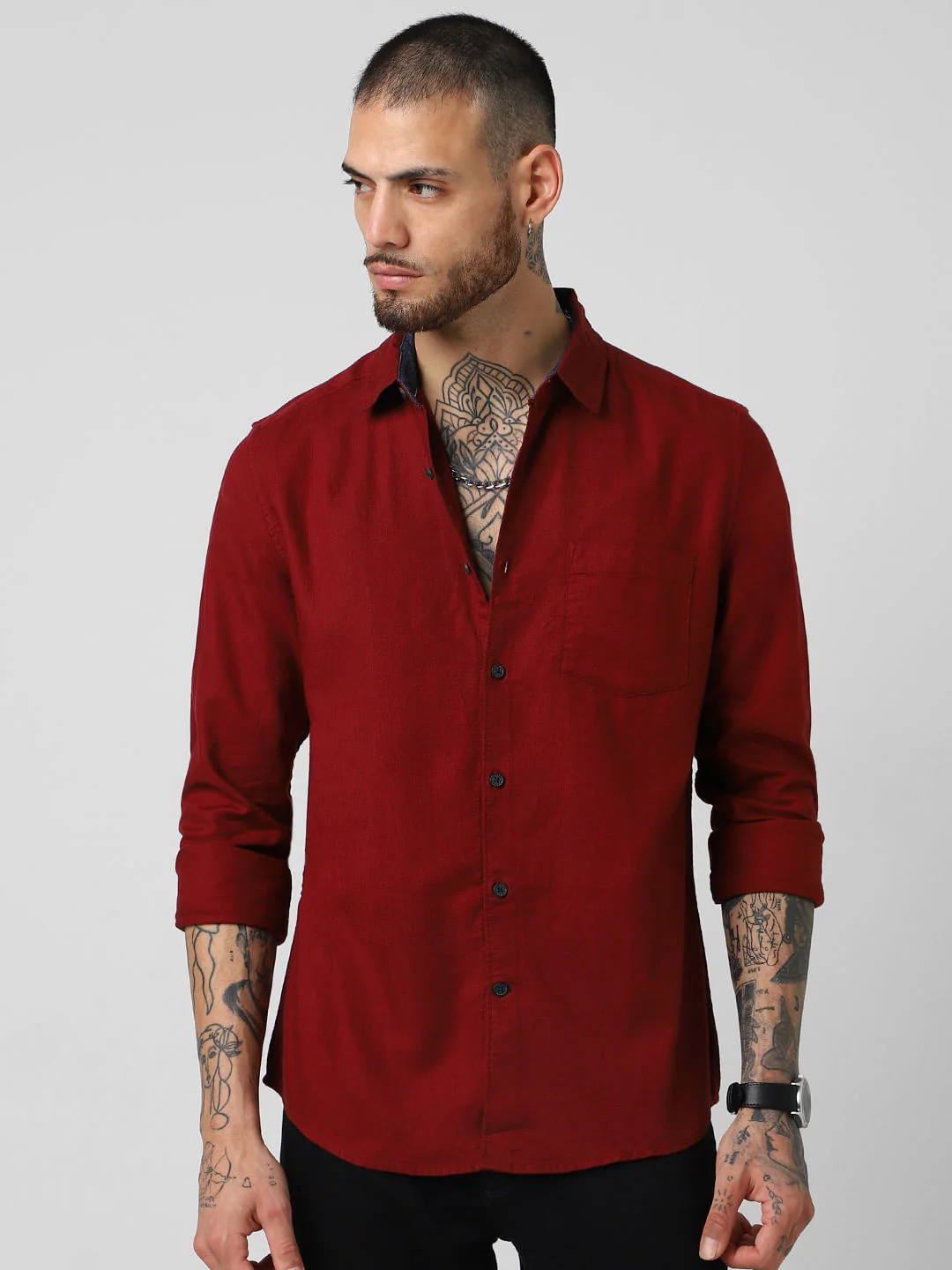 Solid Maroon Shirt - Image 4