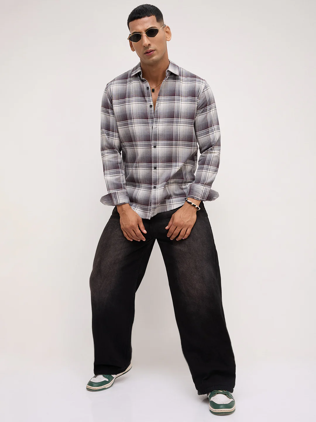 Steel Grey Multi Plaid Checks Shirt - Image 7