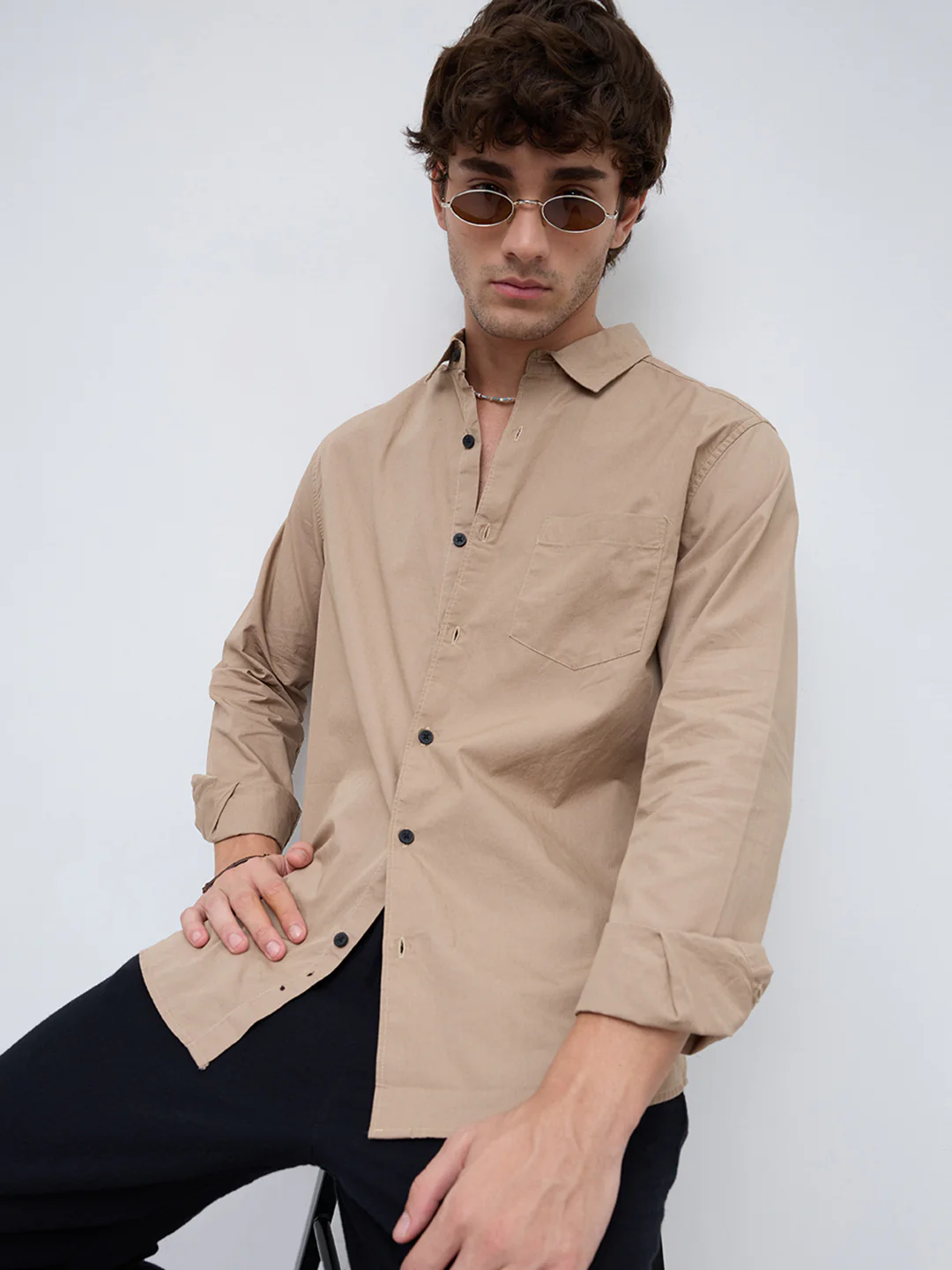 Stone Khaki Premium Metropolitan Daily Shirt - Image 4
