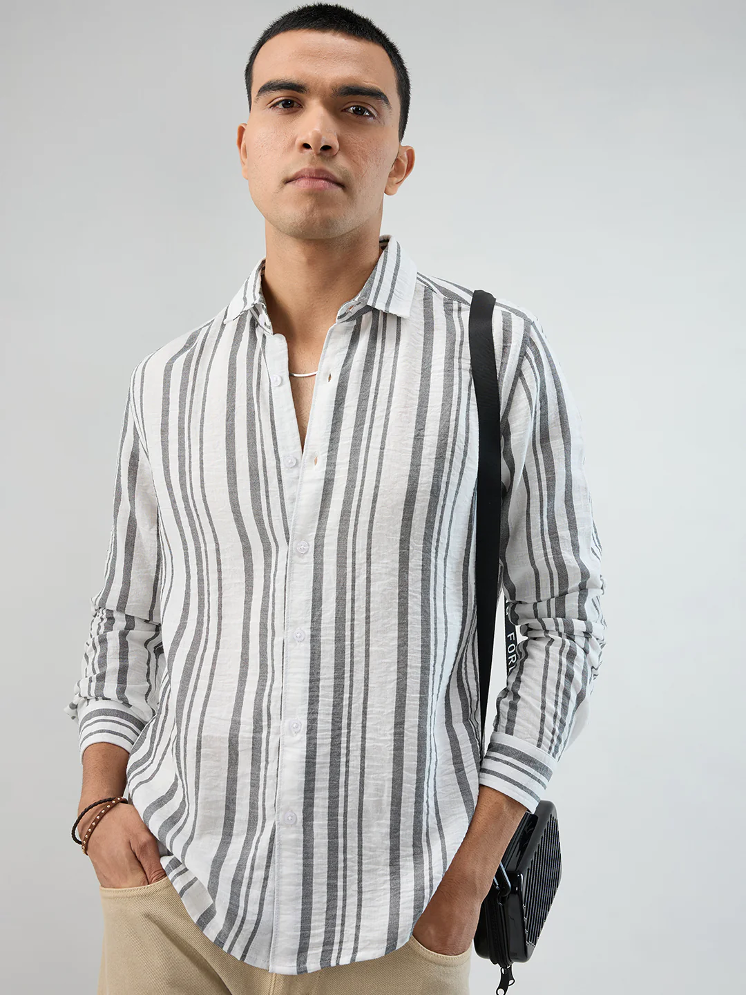 Timeless Monochrome Vertical Striped Shirt