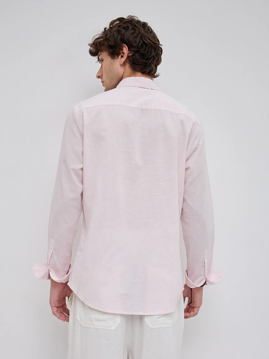 Trendy Lace Pink Fine Textured Shirt - Image 7