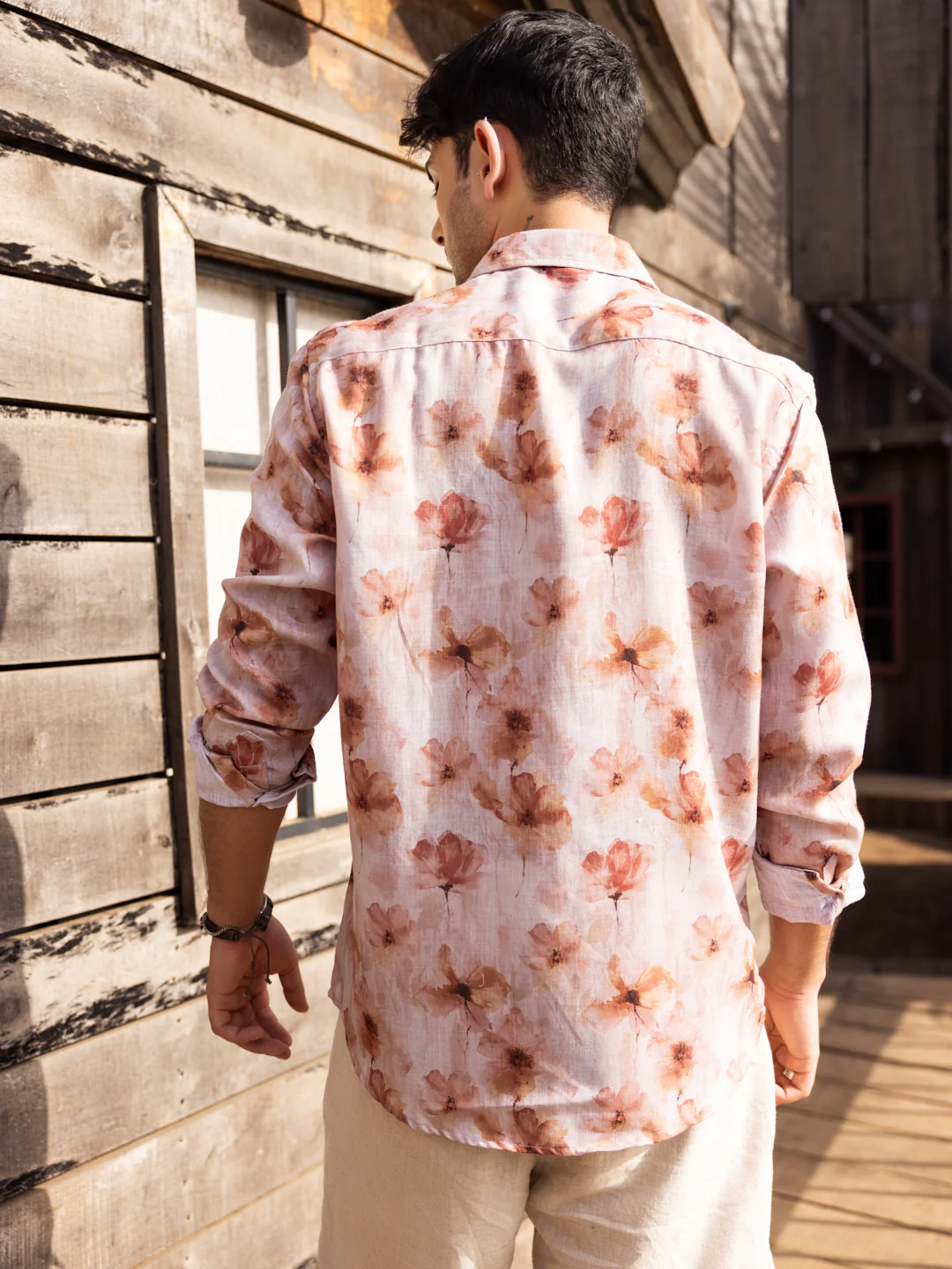 Vintage Multicolour Floral Linen Shirt - Image 4