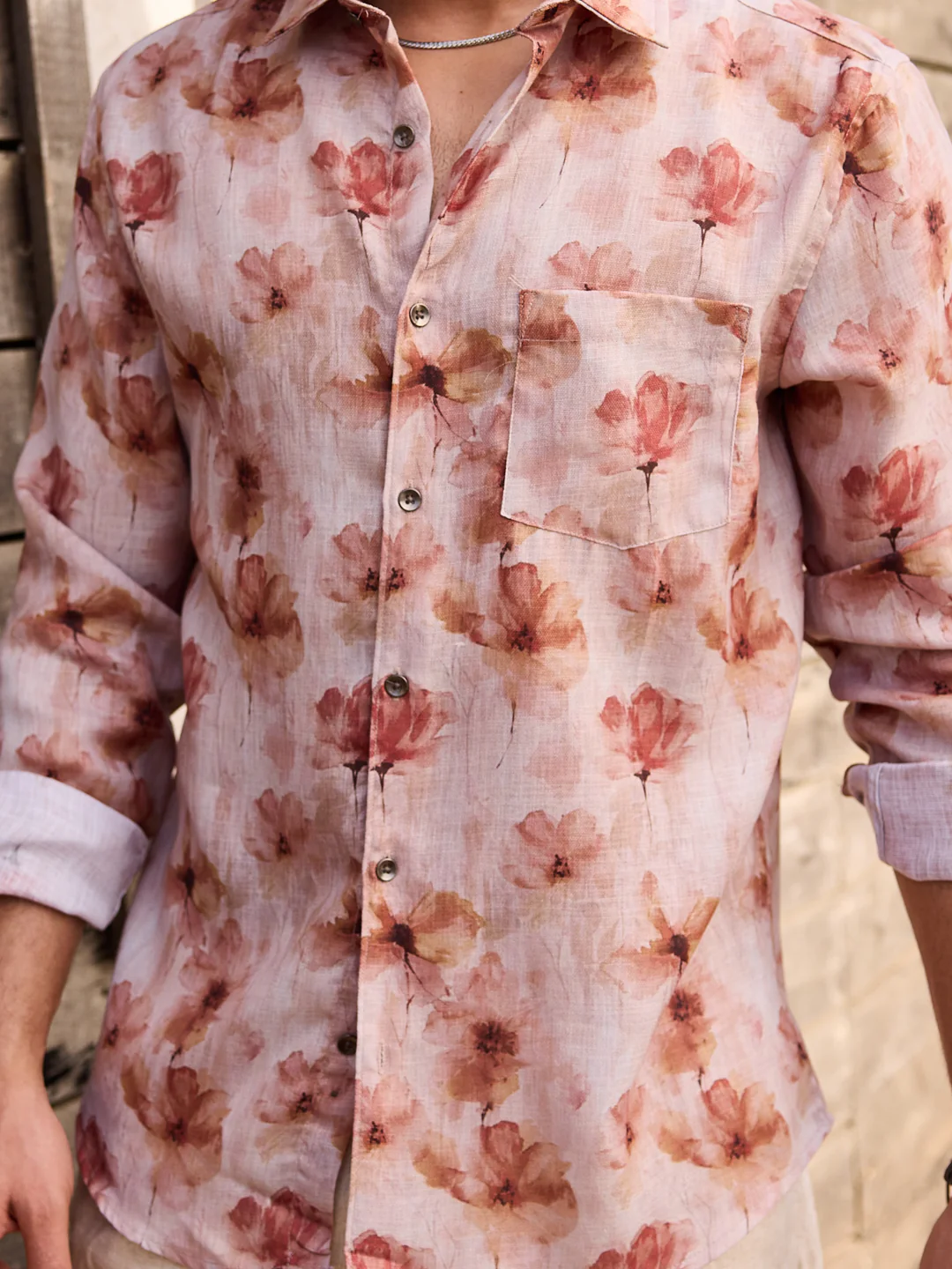 Vintage Multicolour Floral Linen Shirt - Image 7