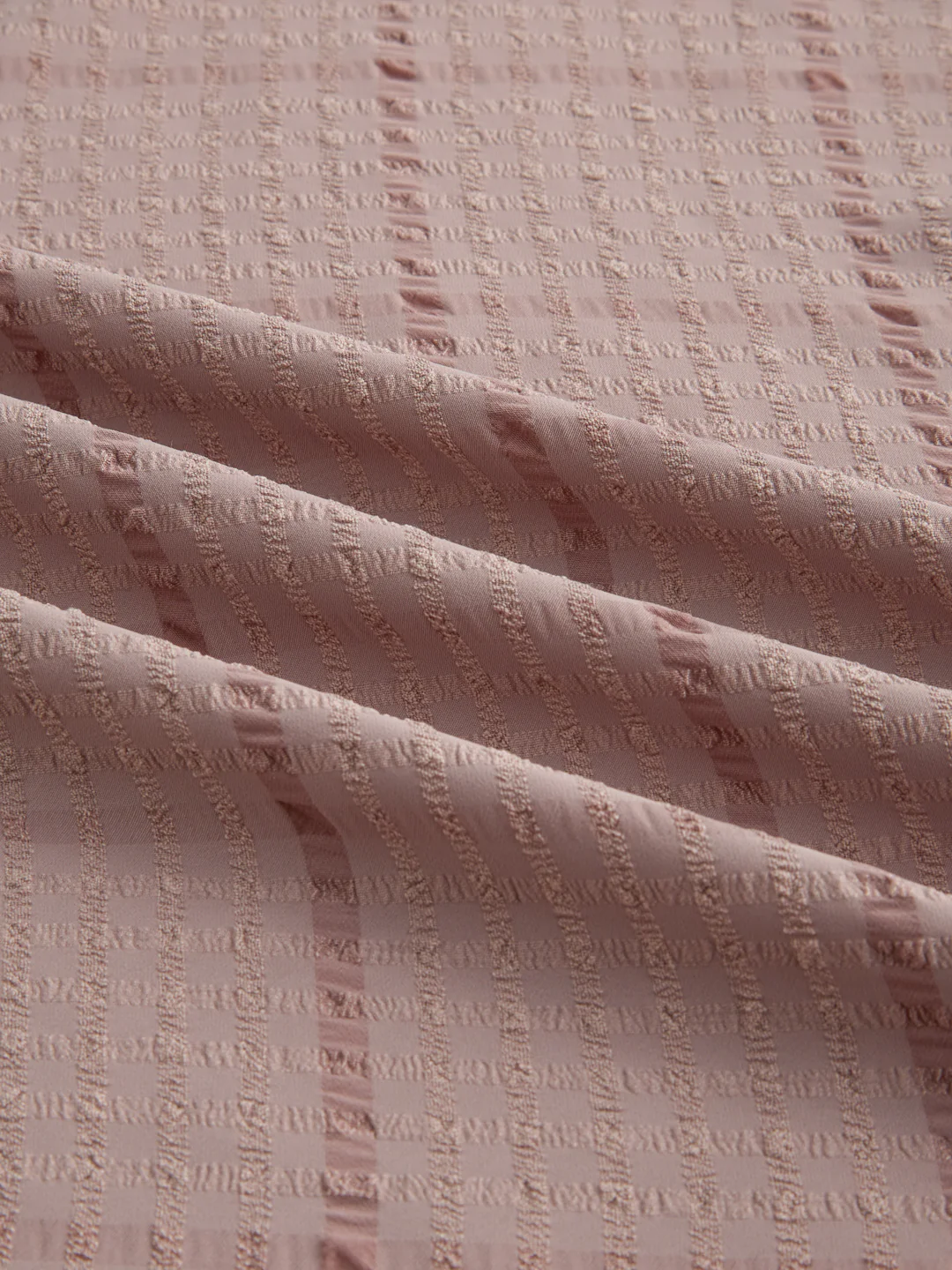 Vintage Peach Micro Checks Textured Shirt - Image 3