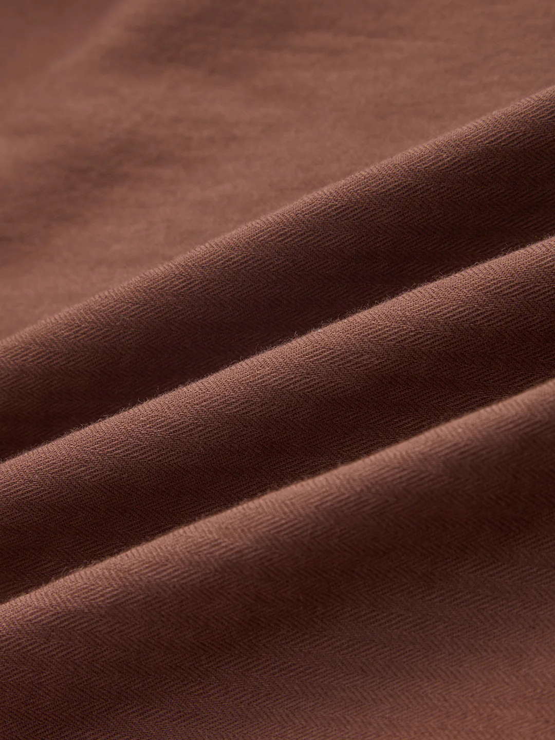 Warm Brown Herringbone Button-Down Shirt - Image 3
